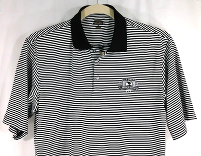 Camisa Polo US Open Golf 2010 Pebble Beach Lone Cypress Para Hombres L Negra Blanca a Rayas Foto 1 de 4