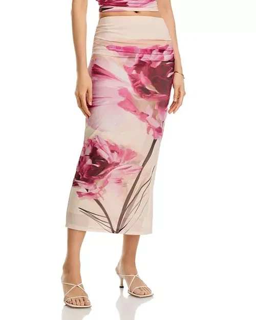 Aqua by Bloomingdale's Rose Mesh Skirt - Extra Small XS - $68 - New Without Tag - Image 1 of 4