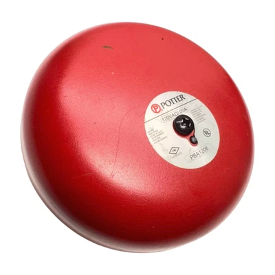 Potter PBA-1208 Brass 8" Alarm Bell, 120VAC/0.5A **Free Shipping** - Image 1 of 4