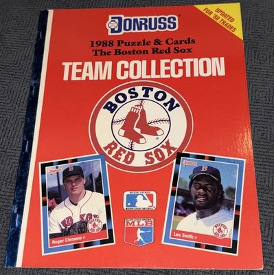 1988 DONRUSS BOSTON RED SOX 27-CARD TEAM SET COLLECTION LOT OF 10 UNCUT BOOKS - image 1 of 4