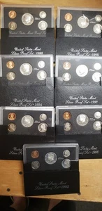 LOT OF 7 U.S. MINT SILVER PROOF SETS 1992 - 1998 in OGP BOXES with COAs - Picture 1 of 1