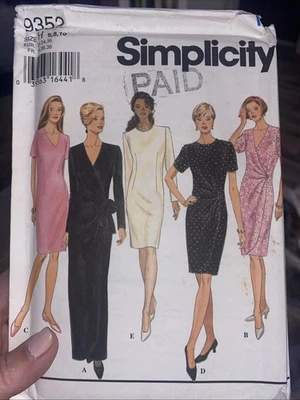 Simplicity 9352 Misses Dress Wrap Look Pattern 6-10 Uncut - Image 1 of 2