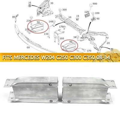 For 08-14 Mercedes W204 C300 Front LH+RH Bumper Bracket Reinforcement Impact Bar Foto 1 de 4
