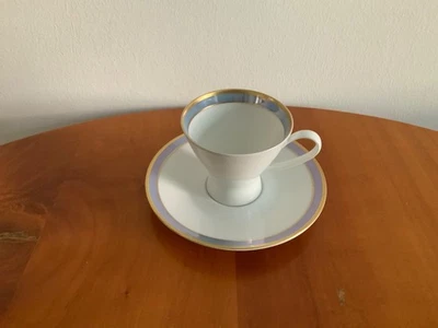 Vintage Rosenthal Group Espressotasse mit Unterteller Classic Rose blau gold - Bild 1 von 4