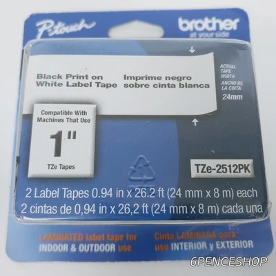 *Imperfect Box* Brother TZE-2512PK 2-Pack Laminated Label Tape 0.94in x26.2 ft - Image 1 of 4