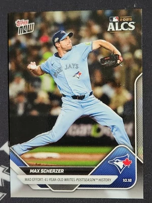 2025 Topps NOW Toronto Blue Jays ALCS Max Scherzer 41 años escribe historia Foto 1 de 2