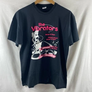 The Vibrators T Shirt L Large Whips N Furs UK Punk Band Black Neon Pink 2016 - Picture 1 of 8