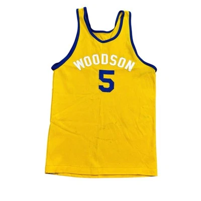 Camiseta sin mangas vintage de baloncesto Champion años 70 para hombre pequeña azul Bar Woodson Foto 1 de 4