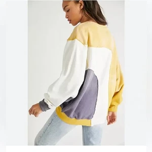 Free People Shady Pullover Sweatshirt Womens Colorblock Boho Festival Indie XS - Picture 1 of 16