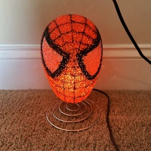 Spiderman Kids Table Lamp Bedroom Night Light Spider Man Head Red Glow - Picture 1 of 10