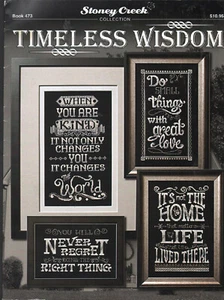 Cross Stitch Pattern Book TIMELESS WISDOM ~ 4 Chalkboard Designs ~ Inspirational - Picture 1 of 1