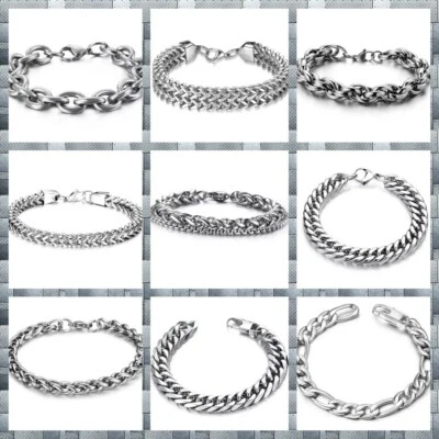 Restposten Schmuck 10 Stk Edelstahl 316 Armbänder im Mix Herren Armbänder Neu - Bild 1 von 4