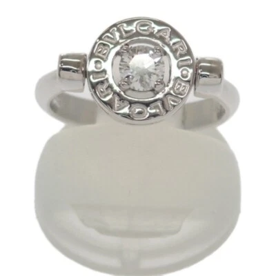 Anillo abatible BVLGARI oro blanco 18k diamante talla 49 EE. UU. 4,5 ISY Foto 1 de 4