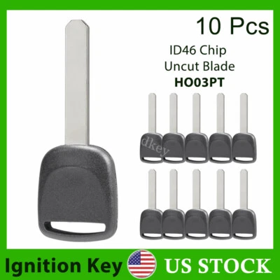 Chave transponder 10 peças HO03PT substituição para Honda/Acura 46 chip lâmina sem corte - Imagem 1 de 4