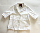 Baby Phat Lightweight Blazer Jacket Pull String Waist Short Sleeve White Sz Med