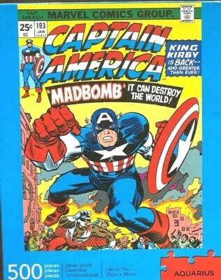 Nuevo rompecabezas Capitán América 500 GRANDE pc 14x19 King Kirby Will He Save America Foto 1 de 3