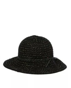 August Hat Company trenza de punto negro ala ancha sombrero - Imagen 1 de 5