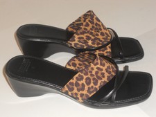 Italian Shoe Makers Classic Leopard Print Strappy Shoe Size 8 Medium