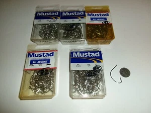 391 Total Mustad 37141 Wide Gap Size 2/0 3/0 4/0 Nickel Plated Hooks - New* - Picture 1 of 6