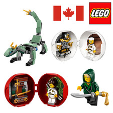 Lego Ninjago Lot - Exclusive Lloyd Minifigure with Green Dragon Mech and 2 Pods