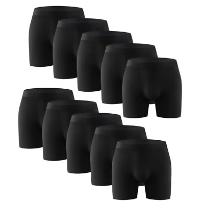 10PK Mens Boxer Briefs Breathable Tagless Underwear Soft Comfort Flex Waistband - Image 1 of 2