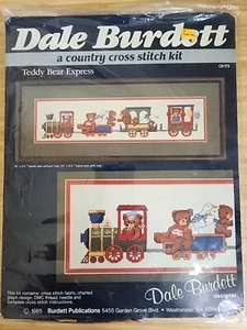 Dale Burdett TEDDY BEAR EXPRESS #CK175 Counted Cross Stitch Kit NEW - Picture 1 of 2