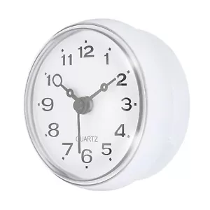 Waterproof Bathroom Shower Clock with Suction Cup Mini Wall Clocks White - Picture 1 of 7