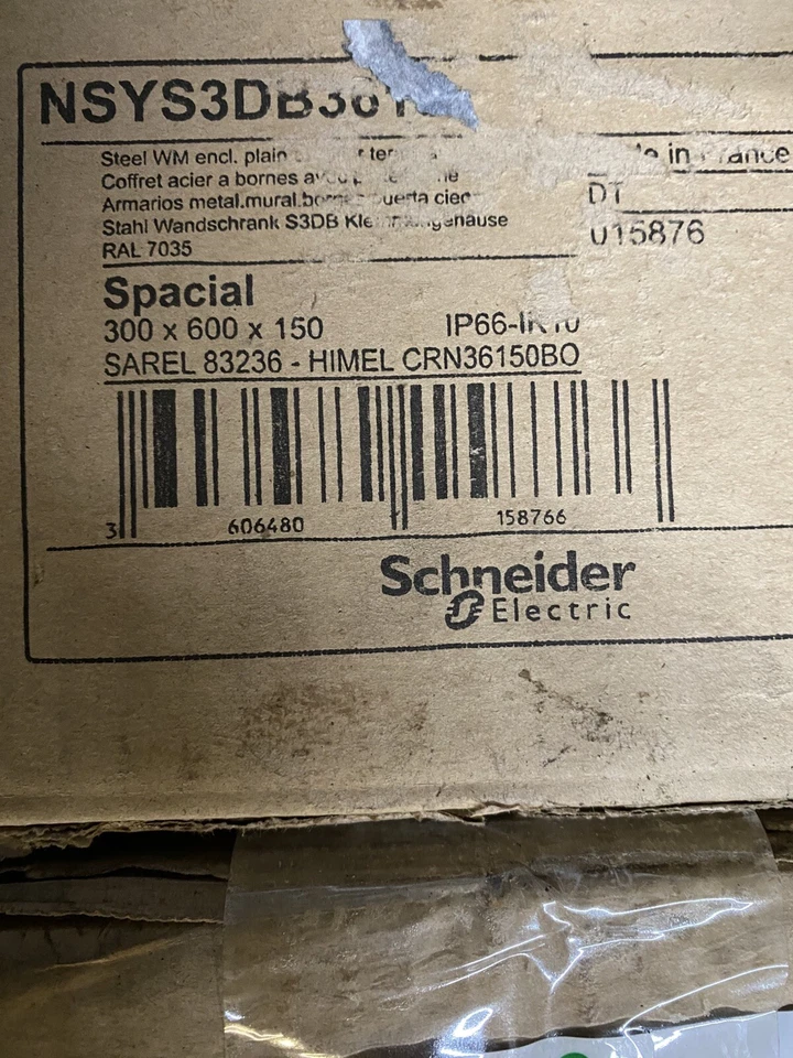 Caja de terminales eléctrica Schneider vacía RAL 7035 300X600X150 NSYS3DB3615 Foto 1 de 2