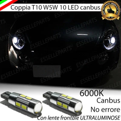 COPPIA LUCI POSIZIONE 10 LED PER DAIHATSU COPEN T10 W5W CANBUS NO ERRORE 6000K - Immagine 1 di 2