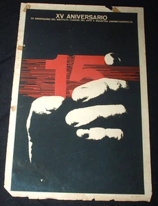 Póster original de la película cubana 1976 "ICAIC 15 aniversario" arte coleccionable raro. - Imagen 1 de 8