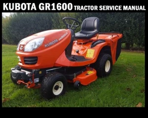 KUBOTA GR1600 WORKSHOP SERVICE MANUAL 240pg Tractor Rebuilding & Mower Repair - Picture 1 of 5