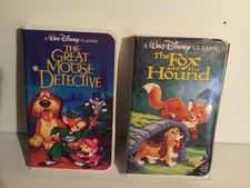 Lot of 2 Disney Vhs Movies Black Diamond Classics, Mouse Detective, Fox & Hound
