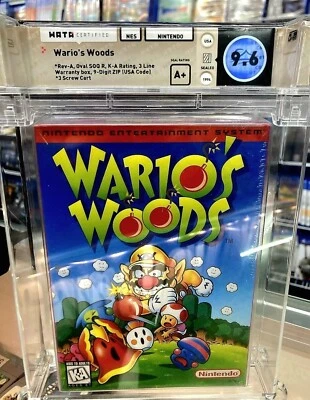 Wario's Woods Nintendo NES 1994 New Sealed Unopened Wata Graded 9.6 A+ Mint - Image 1 of 2