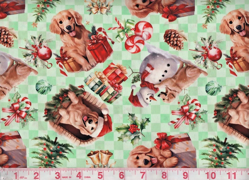 FABRIC~DOGS-GOLDEN RETRIEVER~QUILT FABRIC FAT QUARTER - image 1 of 1