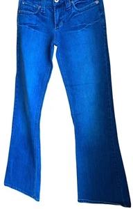 Bongo Women's Flare Beatnik Y2k Denim Jeans Size 1 Blue Cotton/Spandex Blend - Picture 1 of 11