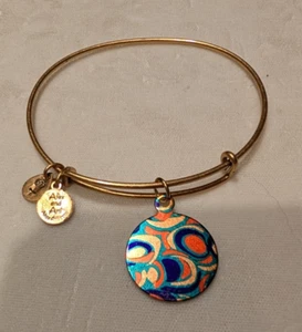 Alex & ANI Bettelarmband Gold gemischt kräftige Farben psychedelisch - Bild 1 von 2