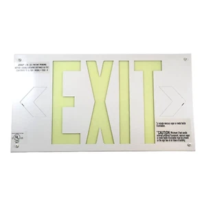 Letrero de salida Jessup Glo Brite 7032 PF50 blanco acero doble cara verde brillante - Imagen 1 de 6