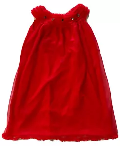 Vtg Adonna Red Babydoll Nightgown Sz Med Pennys Nightie Lingerie Ruffle Sheer - Picture 1 of 9
