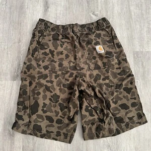 Carhartt Boys size 14 Camo Elastic Waist Shorts Cotton Hunting Camoflauge - Picture 1 of 5
