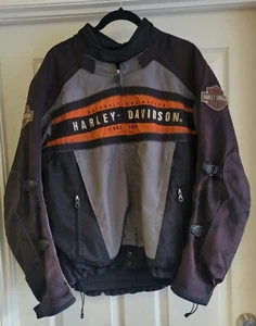 Harley Davidson Motorcycles Ballistic Zip Out Style Padded Riding Jacket sz XL - Picture 1 of 9