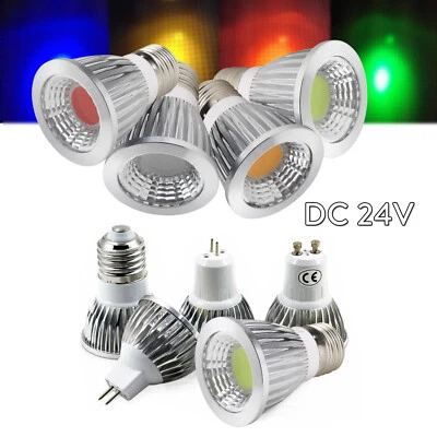 GU10 MR16 E27 E14 Dimmable LED Bulbs Spotlight 6W 9W 12W Colorful Lamp DC 24V CA - Image 1 of 4