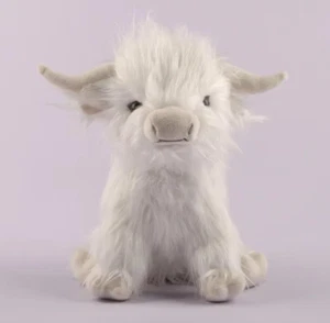 White Highland Cow Plush Toy 9" Stuffed Animal Toddler Doll Gift for Kids - Picture 1 of 7