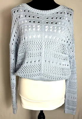 Suéter Xhiliation Manga Larga Suelto Tejido Grande Polvo Azul Foto 1 de 4