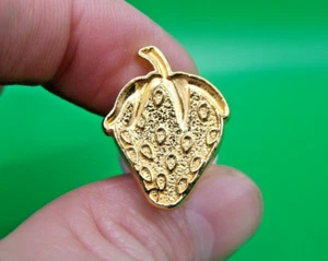 Modern Goldtone Metal & Wood Strawberry Shape Sealing Wax Stamp Seal - Picture 1 of 4