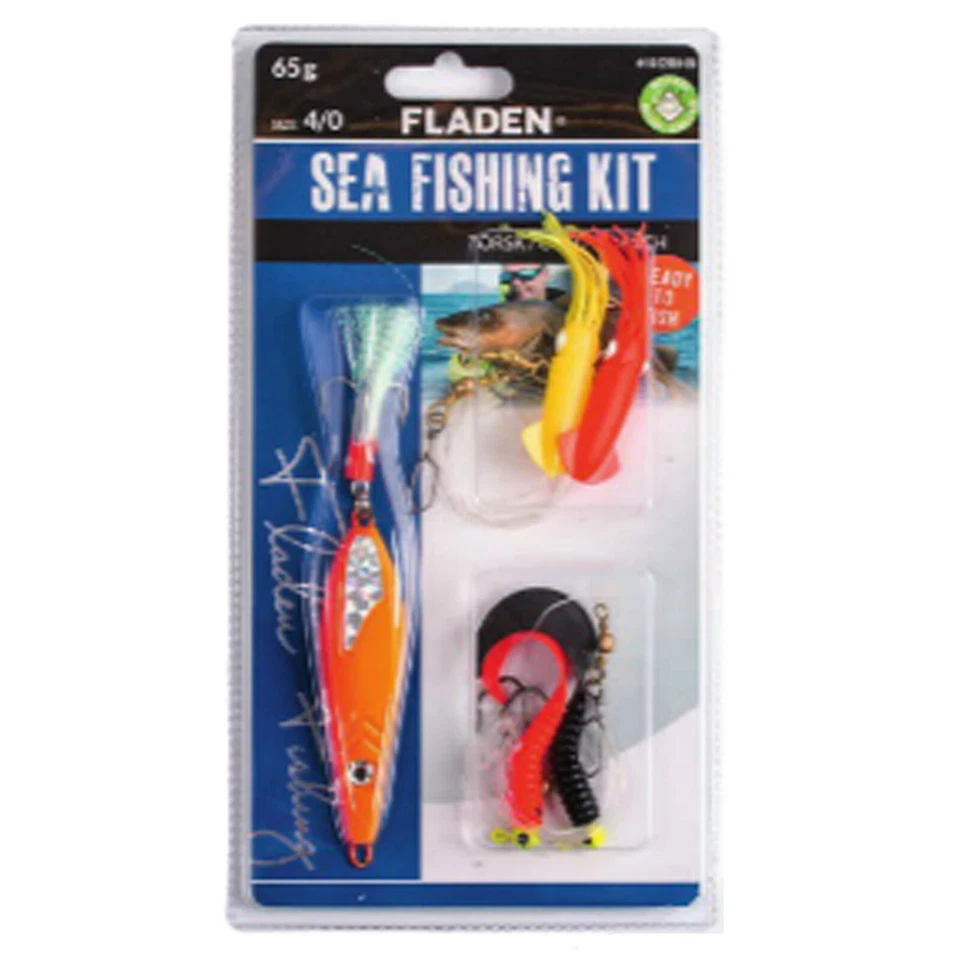 Fladen komplett Set Dorschblinker 90g + 2 Dorschpaternoster Dorsch Köder - Bild 1 von 1