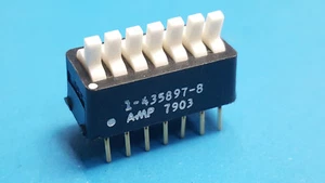 (10 pcs) Toggle Dip Switch, Breadboard Switch, 7 Position, AMP, 1-435897-8, - Picture 1 of 6
