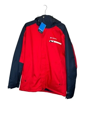 Columbia Valley Point Omni-Tech Red And Blue Winter Waterproof Men’s Jacket Sz M - Image 1 of 4