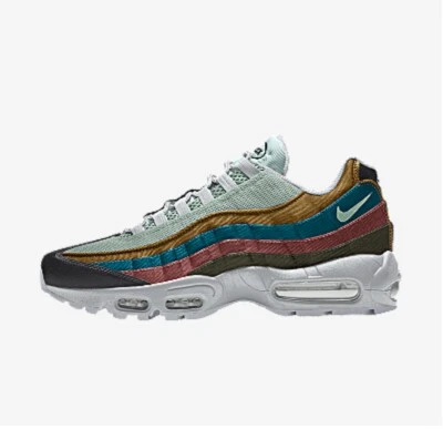 Size 9 - Women's Nike Air Max 95 By You White Yellow Green Pink Style DM1181-991 - Image 1 of 4