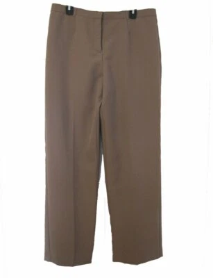 НОВЫЕ брюки коричневые брюки размер 12 L брюки для похудения береза карьера плоский передний - Изображение 1 из 4