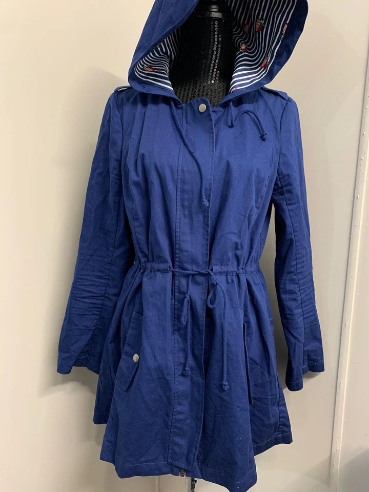 Modcloth Jacket Long Hoodie Blue L Women's A85 - Imagem 1 de 4